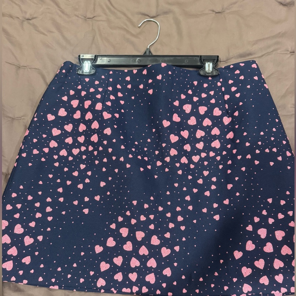 Lilly Pulitzer Navy and Metallic Pink Hearts mini